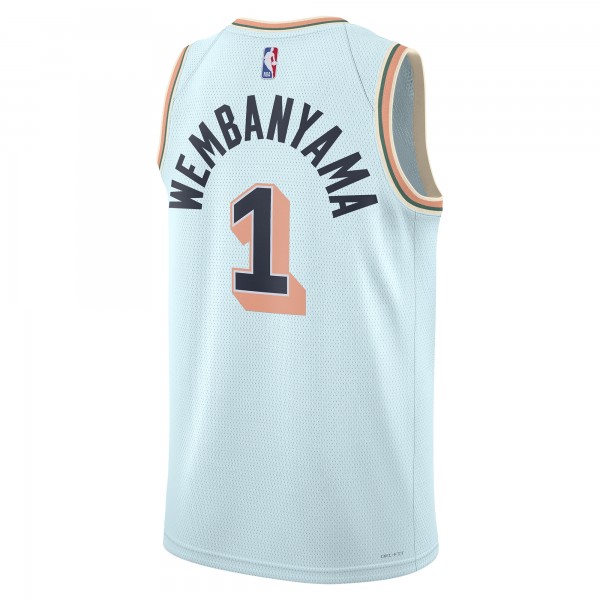 Игровая джерси Victor Wembanyama San Antonio Spurs Nike Unisex 2024/25 Swingman Player - City Edition - Light Blue
