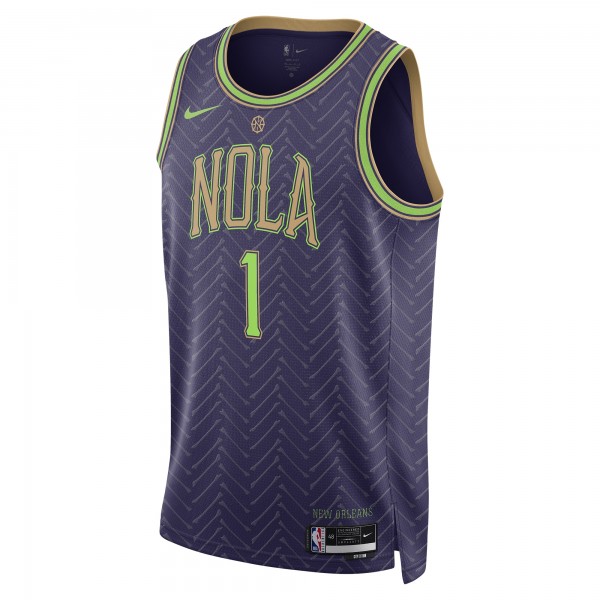 Игровая джерси Zion Williamson New Orleans Pelicans Nike Unisex 2024/25 Swingman Player - City Edition - Purple