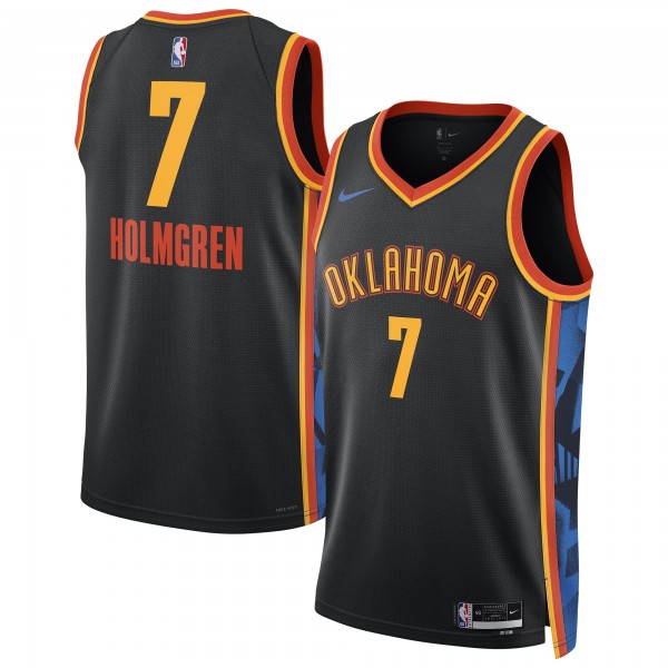Игровая джерси Chet Holmgren Oklahoma City Thunder Nike Unisex 2024/25 Swingman Player - City Edition - Black