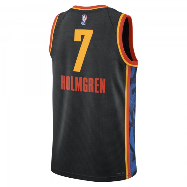 Игровая джерси Chet Holmgren Oklahoma City Thunder Nike Unisex 2024/25 Swingman Player - City Edition - Black