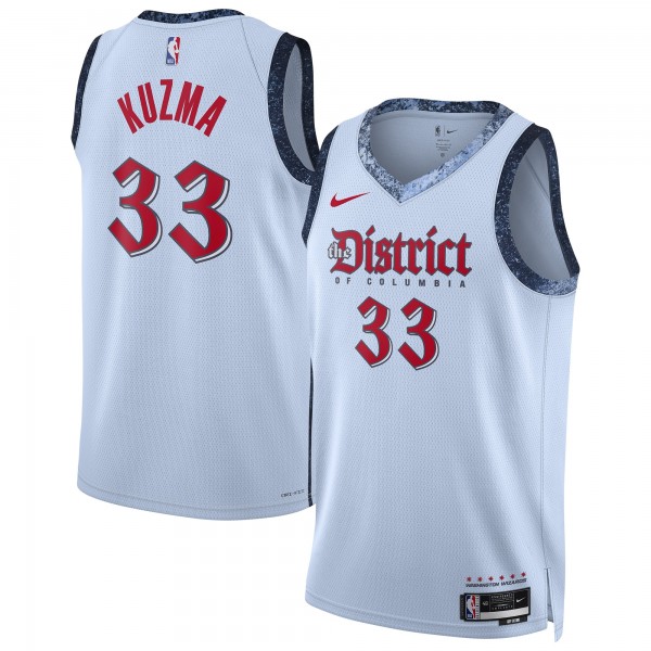 Игровая джерси Kyle Kuzma Washington Wizards Nike Unisex 2024/25 Swingman Player - City Edition - Powder Blue
