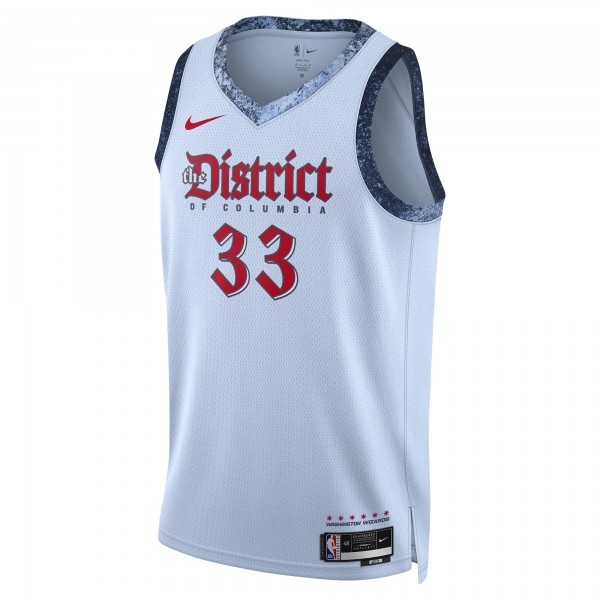 Игровая джерси Kyle Kuzma Washington Wizards Nike Unisex 2024/25 Swingman Player - City Edition - Powder Blue