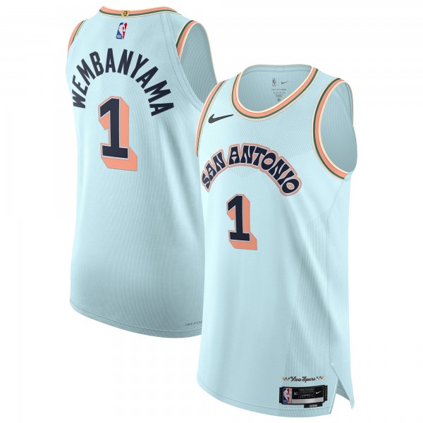Игровая джерси Victor Wembanyama San Antonio Spurs Nike 2024/25 Authentic Player - City Edition - Light Blue