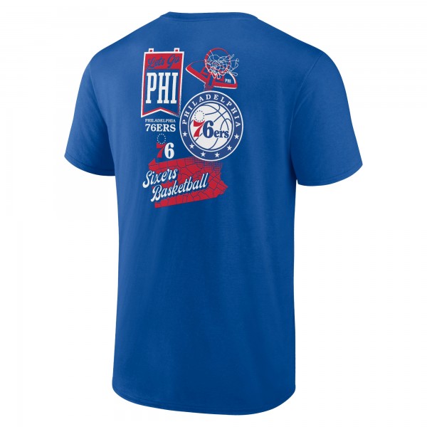 Philadelphia 76ers Royal Split Zone T-Shirt