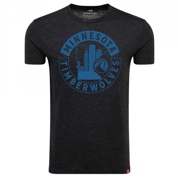 Футболка Minnesota Timberwolves Sportiqe Unisex Comfy Super Soft Tri-Blend - Heather Black