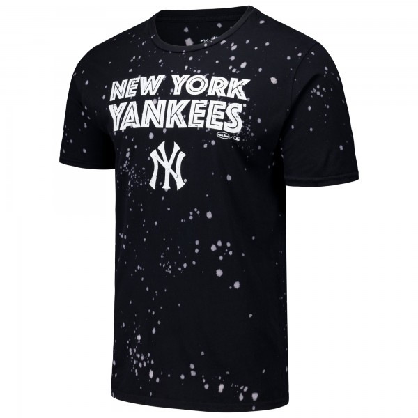 New York Yankees Majestic Threads Black/White Splatter T-Shirt