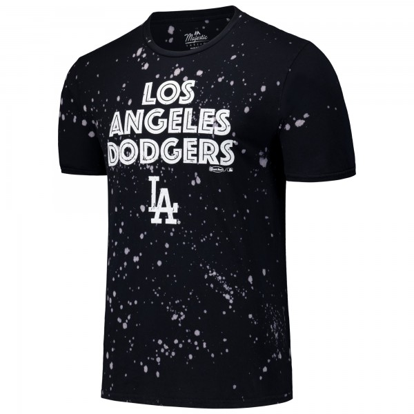 Los Angeles Dodgers Majestic Threads Black/White Splatter T-Shirt