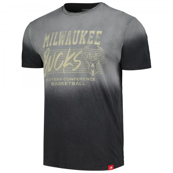 Футболка Milwaukee Bucks Sportiqe Unisex Bingham Sun-Fade - Black