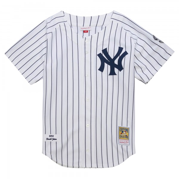 New York Yankees Derek Jeter Mitchell & Ness White 2014 Cooperstown Collection Authentic Throwback Jersey