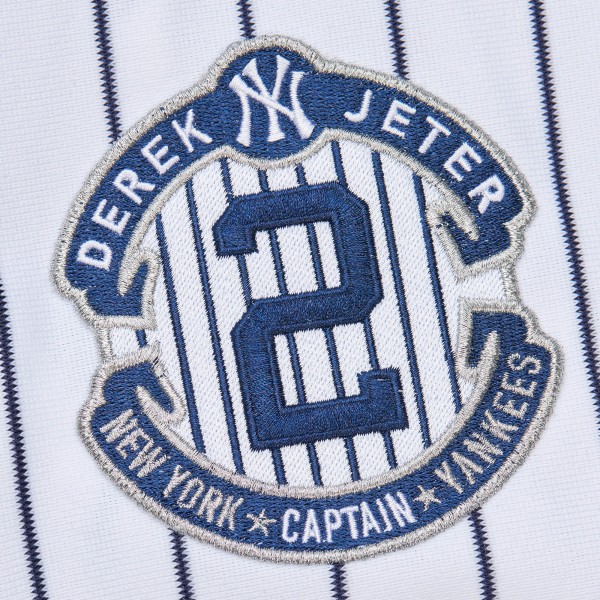 New York Yankees Derek Jeter Mitchell & Ness White 2014 Cooperstown Collection Authentic Throwback Jersey