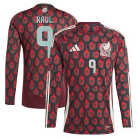 Raul Jimenez Mexico National Team adidas 2024 Home Replica Player Long Sleeve Jersey - Burgundy