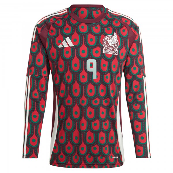 Raul Jimenez Mexico National Team adidas 2024 Home Replica Player Long Sleeve Jersey - Burgundy