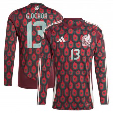 Guillermo Ochoa Mexico National Team adidas 2024 Home Replica Player Long Sleeve Jersey - Burgundy