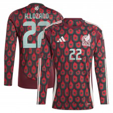 Hirving Lozano Mexico National Team adidas 2024 Home Replica Player Long Sleeve Jersey - Burgundy