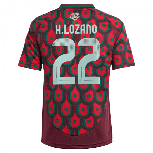 Подростковая Hirving Lozano Mexico National Team adidas 2024 Home Replica Player Jersey - Green