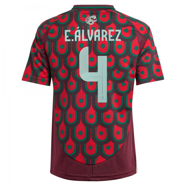 Подростковая Edson Alvarez Mexico National Team adidas 2024 Home Replica Player Jersey - Burgundy