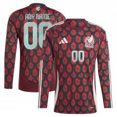 Mexico National Team adidas 2024 Home Replica Custom Long Sleeve Jersey - Burgundy