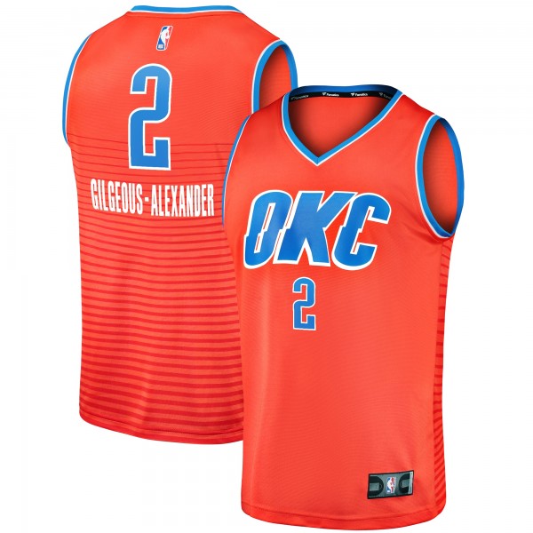 Игровая джерси Oklahoma City Thunder Shai Gilgeous-Alexander Fanatics Orange Fast Break Player - Statement Edition