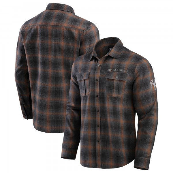 Рубашка New York Yankees Darius Rucker Collection by Fanatics Tan Classic Flannel