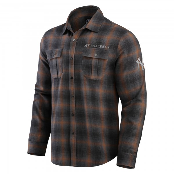 Рубашка New York Yankees Darius Rucker Collection by Fanatics Tan Classic Flannel