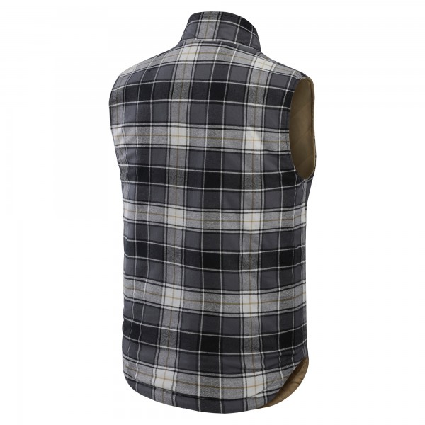 Los Angeles Dodgers Darius Rucker Collection by Fanatics Tan/Charcoal Reversible Canvas & Plaid Patch Full-Zip Vest