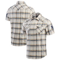 Рубашка на кнопках New York Yankees Darius Rucker Collection by Fanatics Navy Plaid