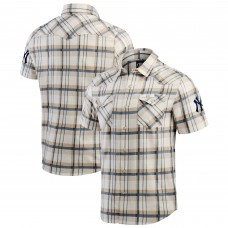 Рубашка на кнопках New York Yankees Darius Rucker Collection by Fanatics Navy Plaid