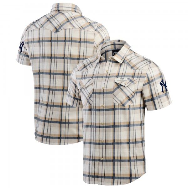 Рубашка на кнопках New York Yankees Darius Rucker Collection by Fanatics Navy Plaid