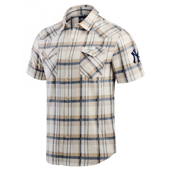 Рубашка на кнопках New York Yankees Darius Rucker Collection by Fanatics Navy Plaid