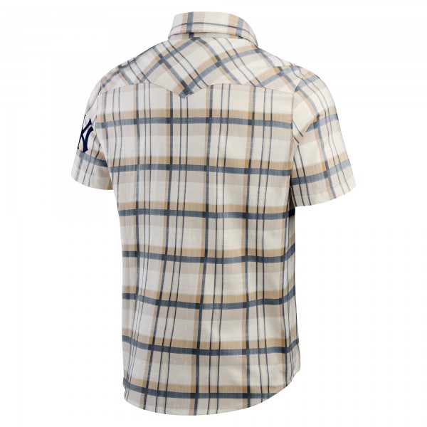 Рубашка на кнопках New York Yankees Darius Rucker Collection by Fanatics Navy Plaid