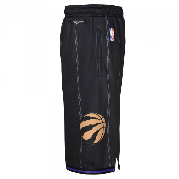 Подростковая Toronto Raptors Nike Black 2024/25 City Edition Swingman Performance Shorts