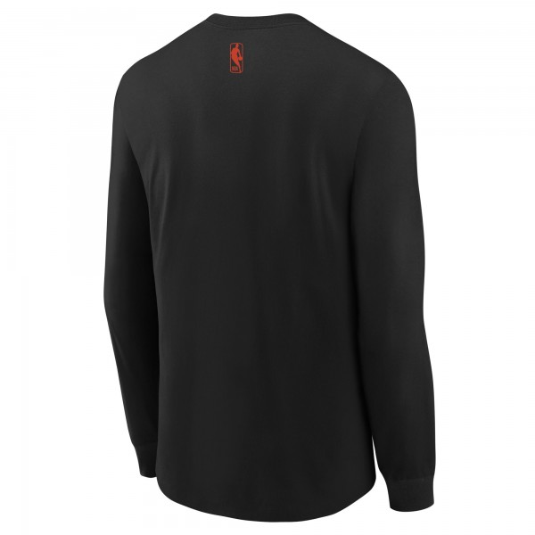 Футболка с длинным рукавом Youth Oklahoma City Thunder Nike Black 2024/25 City Edition Wordmark Performance