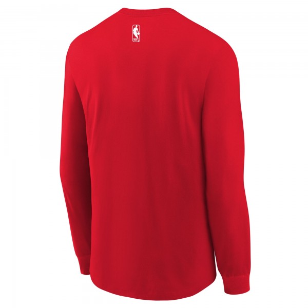 Футболка с длинным рукавом Youth Miami Heat Nike Red 2024/25 City Edition Wordmark Performance