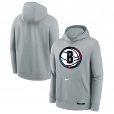 Толстовка Youth Brooklyn Nets Nike Silver 2024/25 City Edition Club Fleece