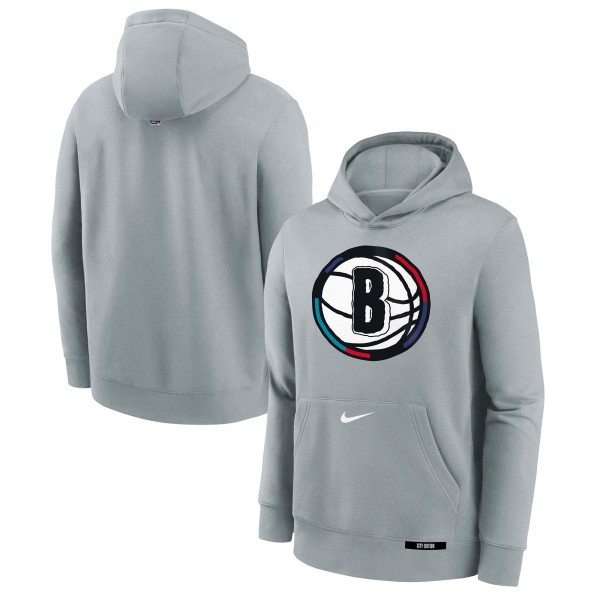 Толстовка Youth Brooklyn Nets Nike Silver 2024/25 City Edition Club Fleece