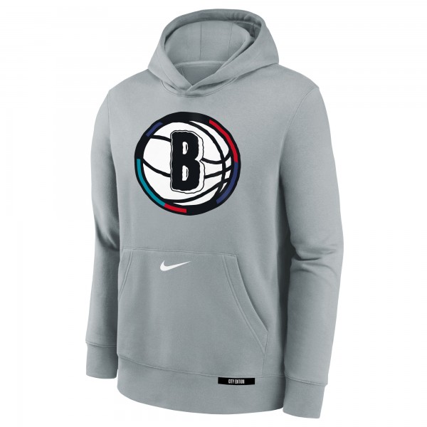 Толстовка Youth Brooklyn Nets Nike Silver 2024/25 City Edition Club Fleece