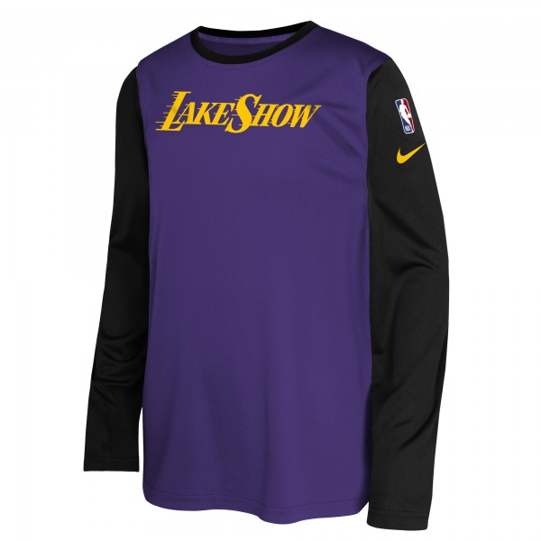 Футболка с длинным рукавом Los Angeles Lakers Nike Youth 2024/25 City Edition Pregame Performance Shooting - Purple