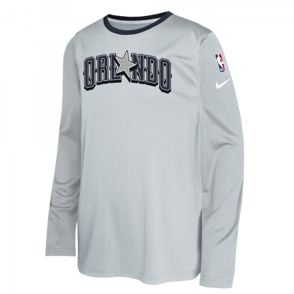 Футболка Подростковая Orlando Magic Nike Gray 2024/25 City Edition Pregame Performance Long Sleeve Shooting