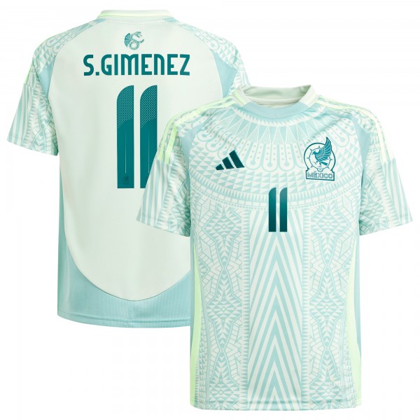 Подростковая Santiago Giménez Mexico National Team adidas 2024 Away Replica Player Jersey - Green