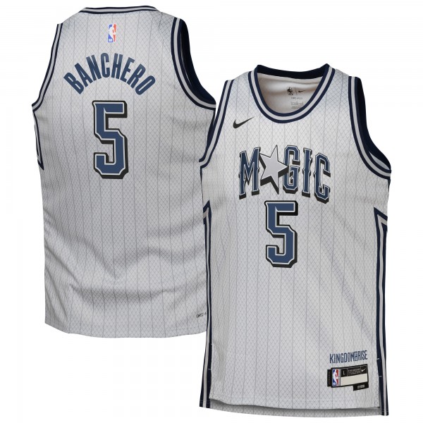 Подростковая Orlando Magic Paolo Banchero Nike Silver 2024/25 Swingman Player Jersey - City Edition