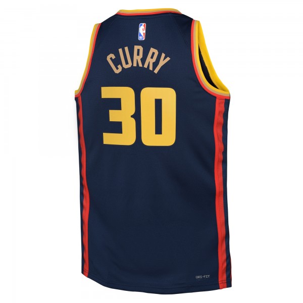 Игровая джерси Stephen Curry Golden State Warriors Nike Youth 2024/25 Swingman Player - City Edition - Navy
