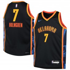 Игровая джерси Youth Oklahoma City Thunder Chet Holmgren Nike Black 2024/25 - City Edition