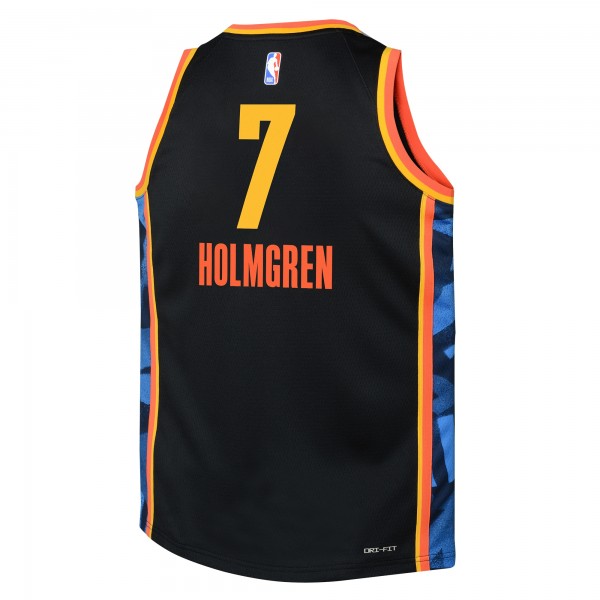 Игровая джерси Youth Oklahoma City Thunder Chet Holmgren Nike Black 2024/25 - City Edition