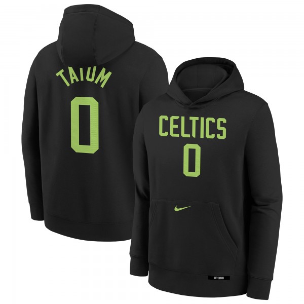 Толстовка Jayson Tatum Boston Celtics Nike Youth 2024/25 City Edition Name & Number - Black