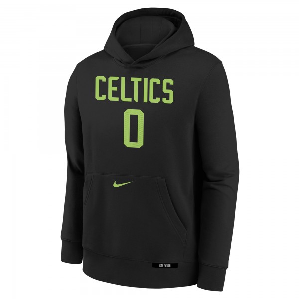 Толстовка Jayson Tatum Boston Celtics Nike Youth 2024/25 City Edition Name & Number - Black