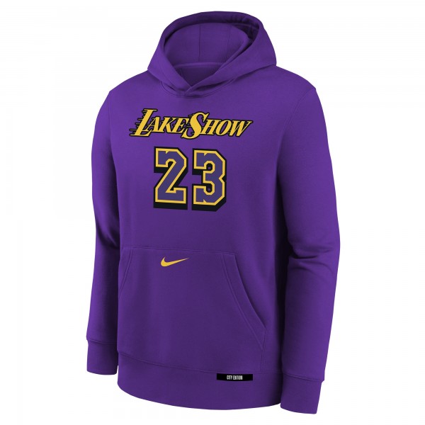 Толстовка LeBron James Los Angeles Lakers Nike Youth 2024/25 City Edition Name & Number - Purple
