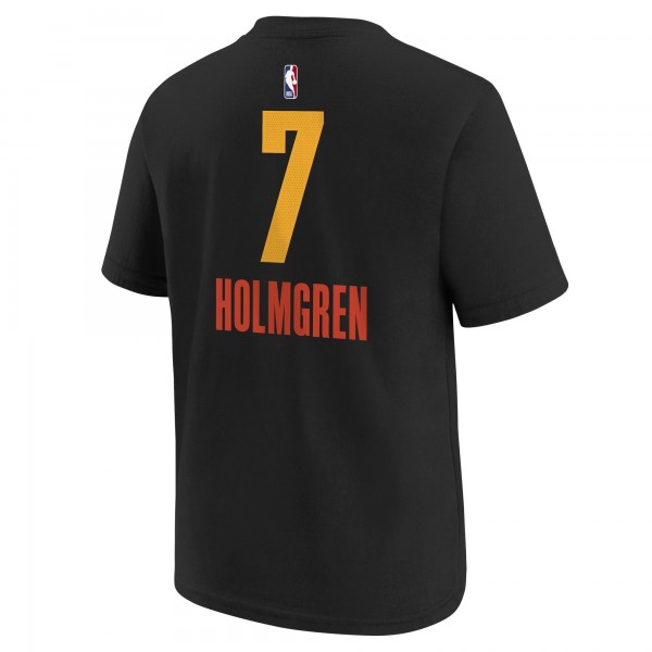 Футболка Youth Oklahoma City Thunder Chet Holmgren Nike Black 2024/25 City Edition Name & Number