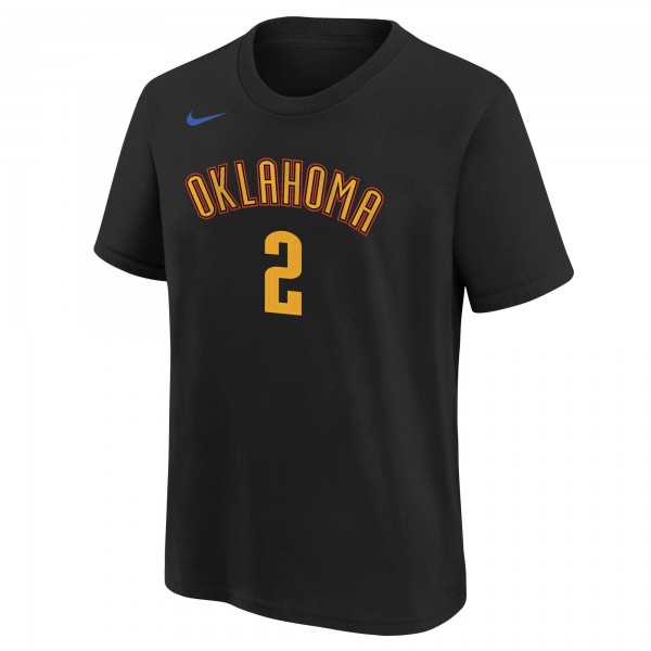 Футболка Youth Oklahoma City Thunder Shai Gilgeous-Alexander Nike Black 2024/25 City Edition Name & Number