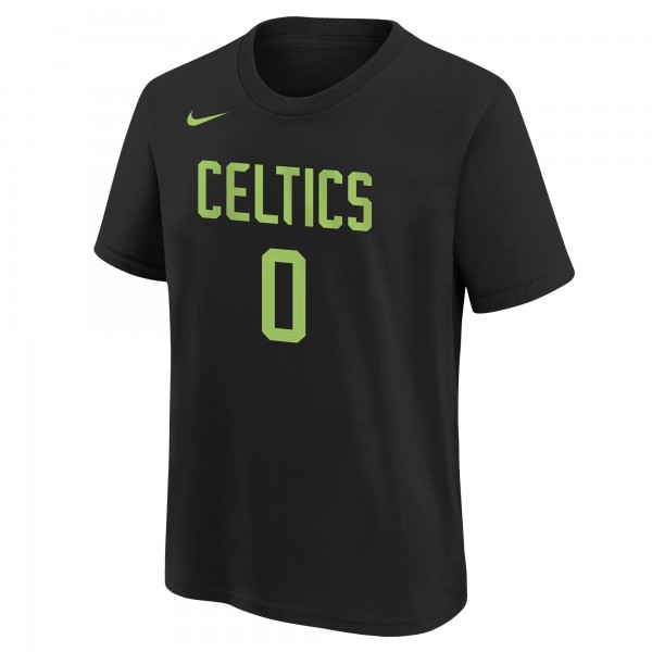 Футболка Jayson Tatum Boston Celtics Nike Youth 2024/25 City Edition Name & Number - Black