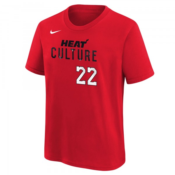 Подростковая Miami Heat Jimmy Butler Nike Red 2024/25 City Edition Name & Number T-Shirt
